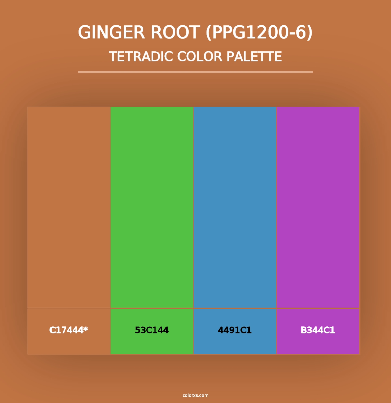 Ginger Root (PPG1200-6) - Tetradic Color Palette