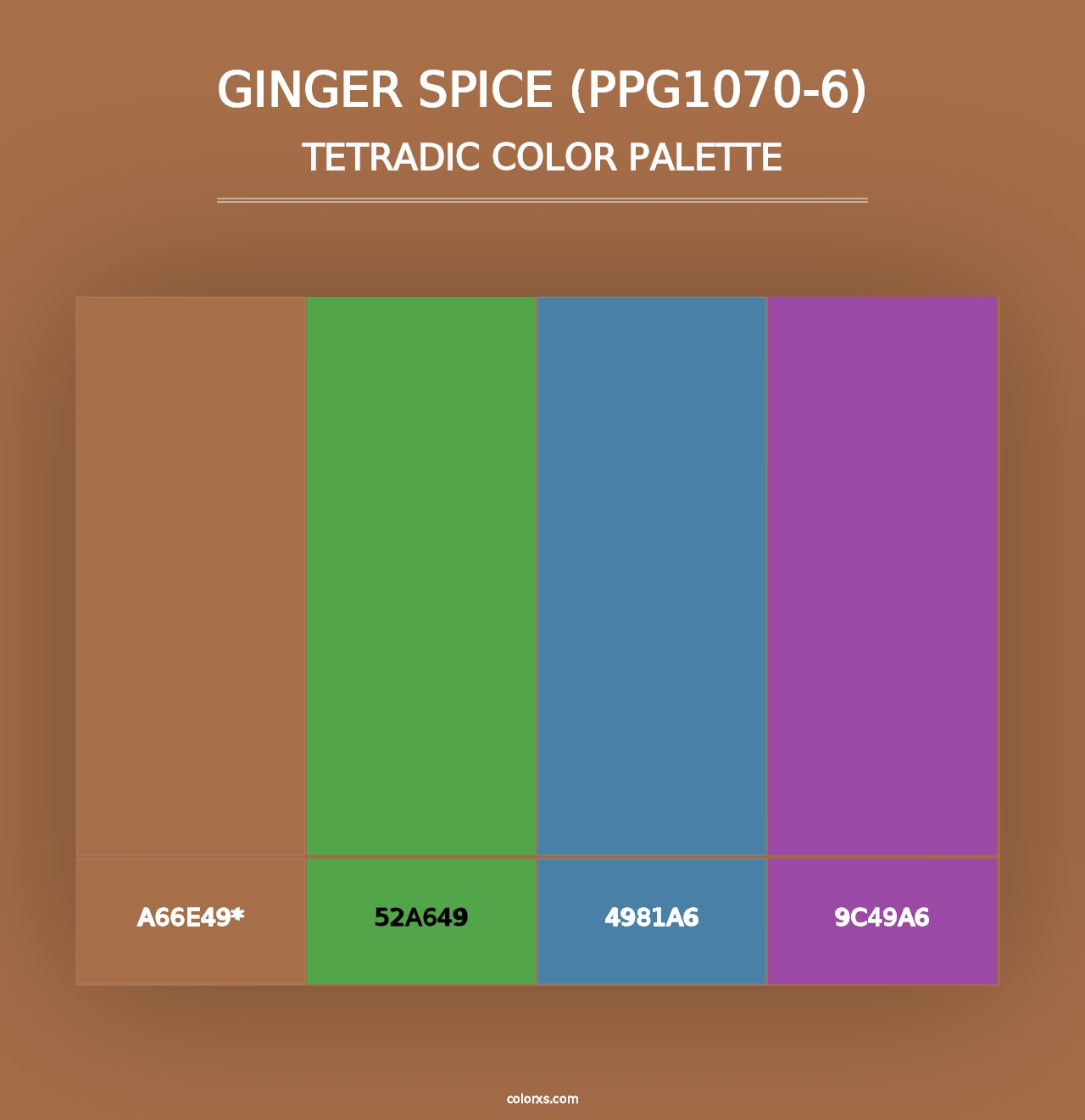 Ginger Spice (PPG1070-6) - Tetradic Color Palette