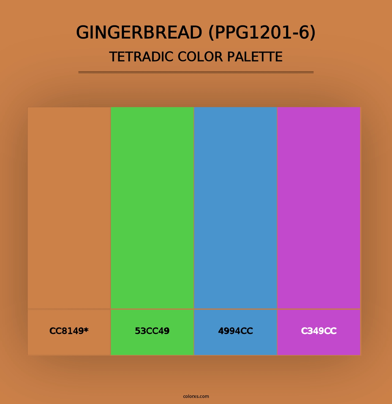 Gingerbread (PPG1201-6) - Tetradic Color Palette