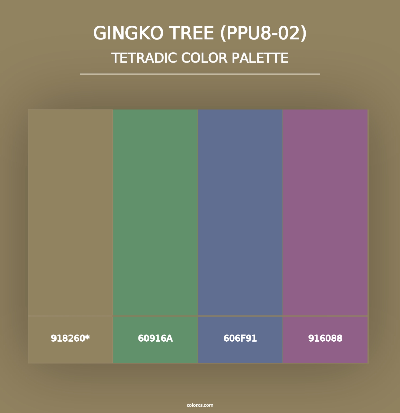 Gingko Tree (PPU8-02) - Tetradic Color Palette