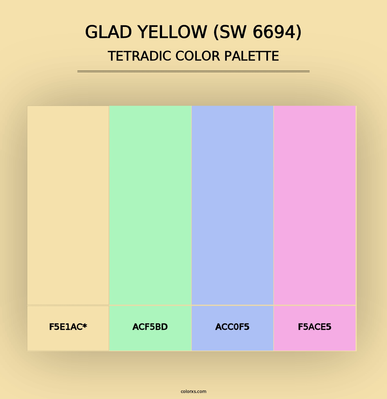 Glad Yellow (SW 6694) - Tetradic Color Palette