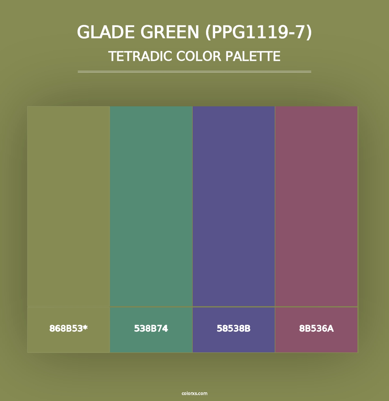 Glade Green (PPG1119-7) - Tetradic Color Palette