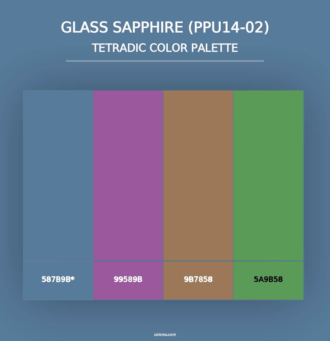 Glass Sapphire (PPU14-02) - Tetradic Color Palette