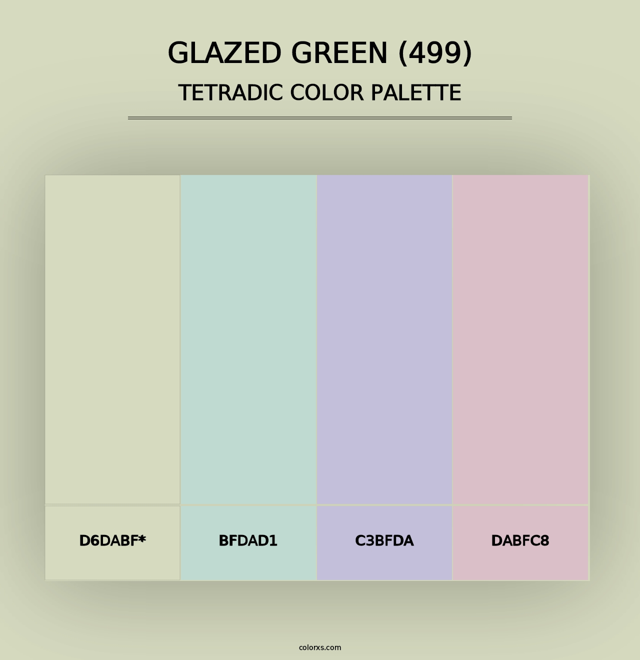 Glazed Green (499) - Tetradic Color Palette