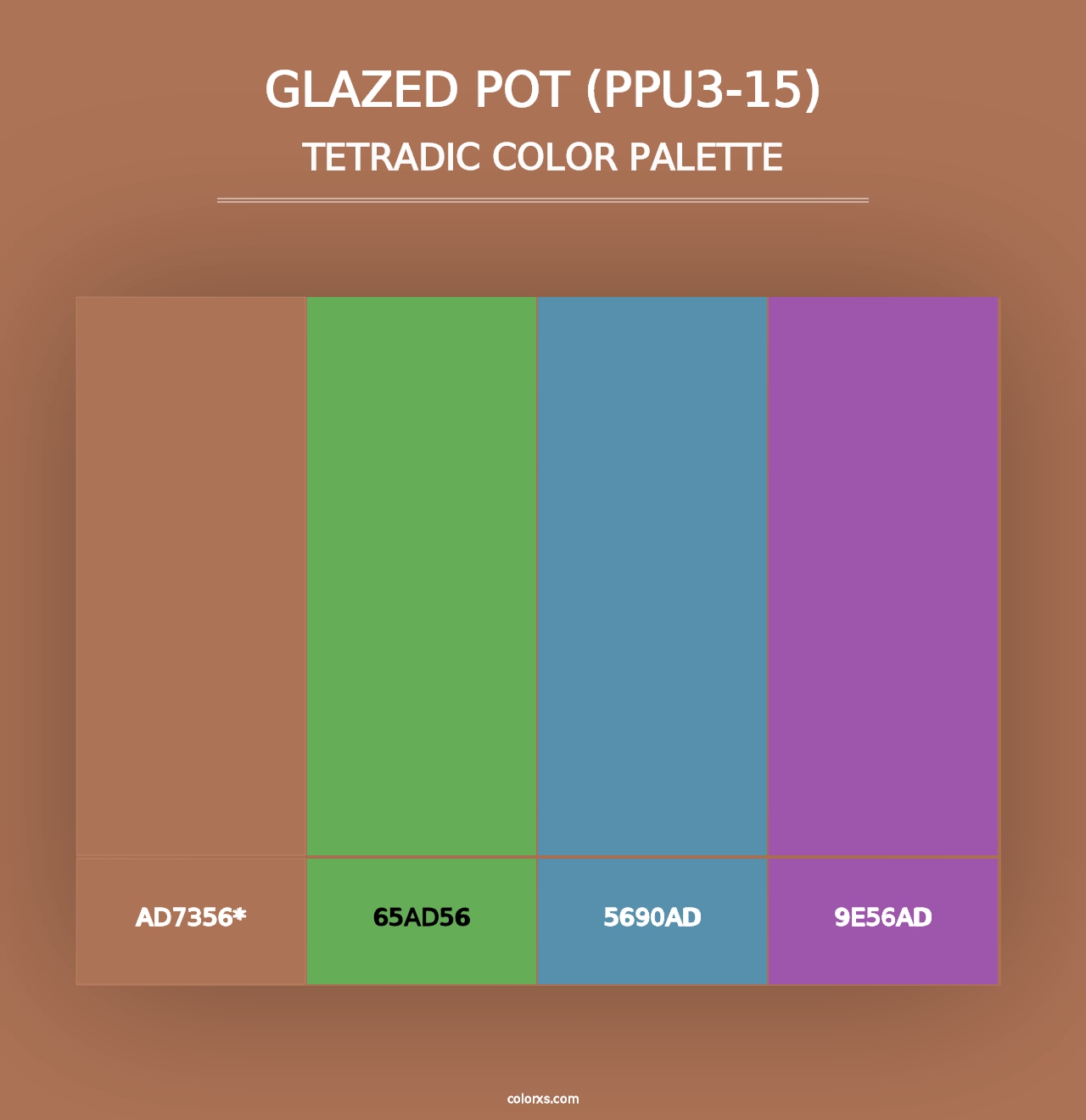 Glazed Pot (PPU3-15) - Tetradic Color Palette