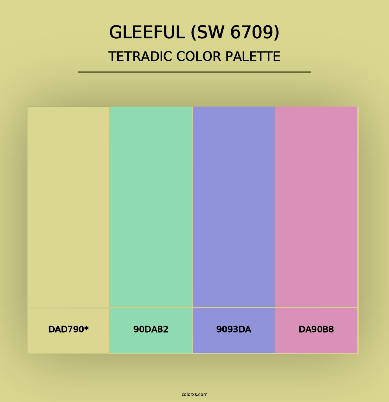 Gleeful (SW 6709) - Tetradic Color Palette