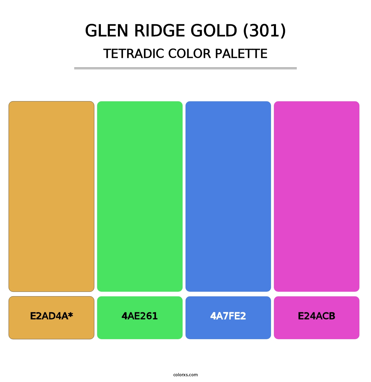 Glen Ridge Gold (301) - Tetradic Color Palette