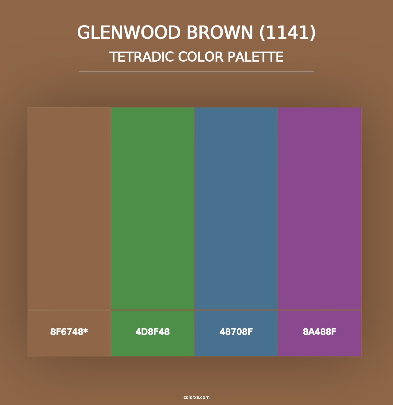 Glenwood Brown (1141) - Tetradic Color Palette