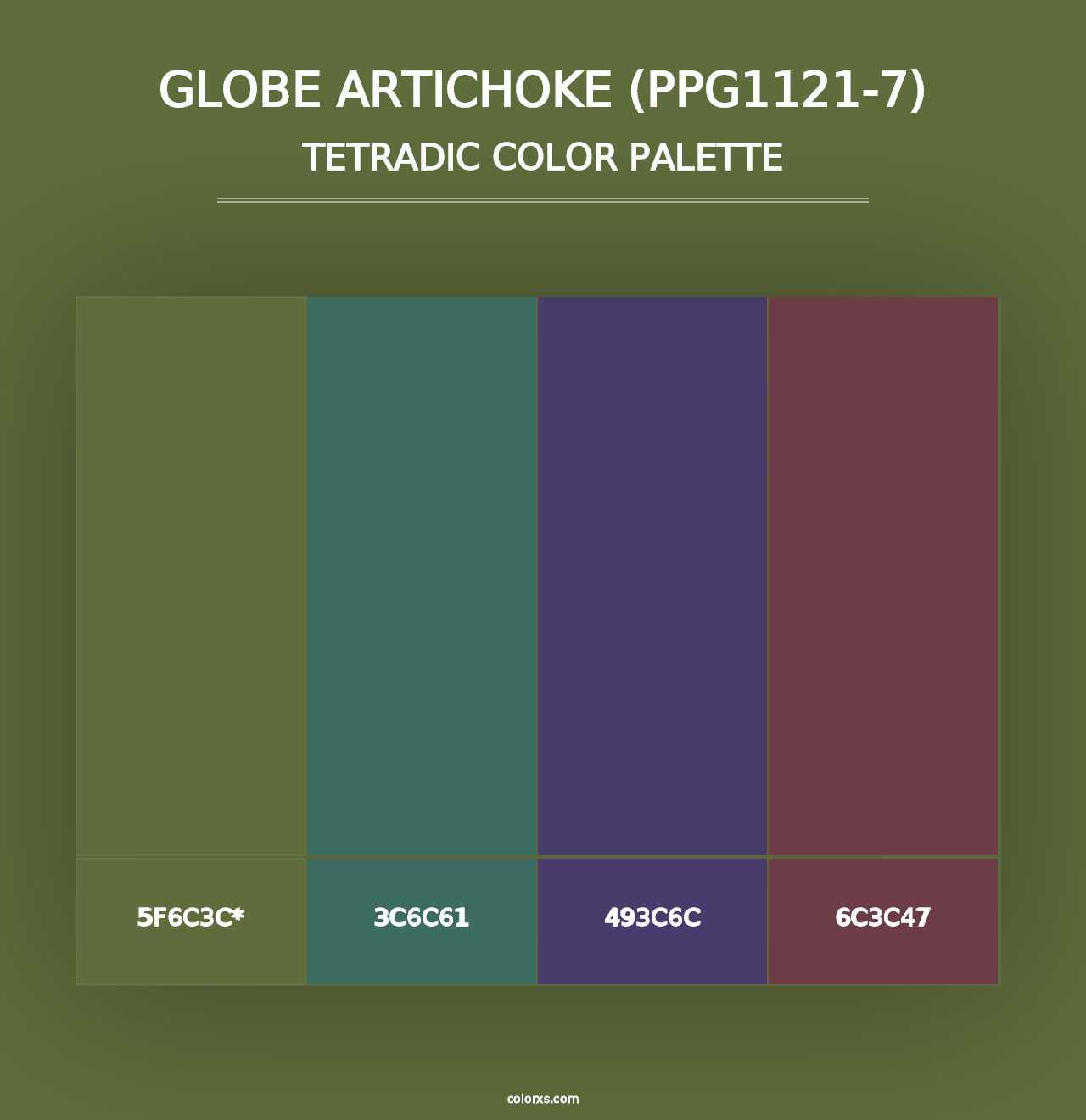 Globe Artichoke (PPG1121-7) - Tetradic Color Palette