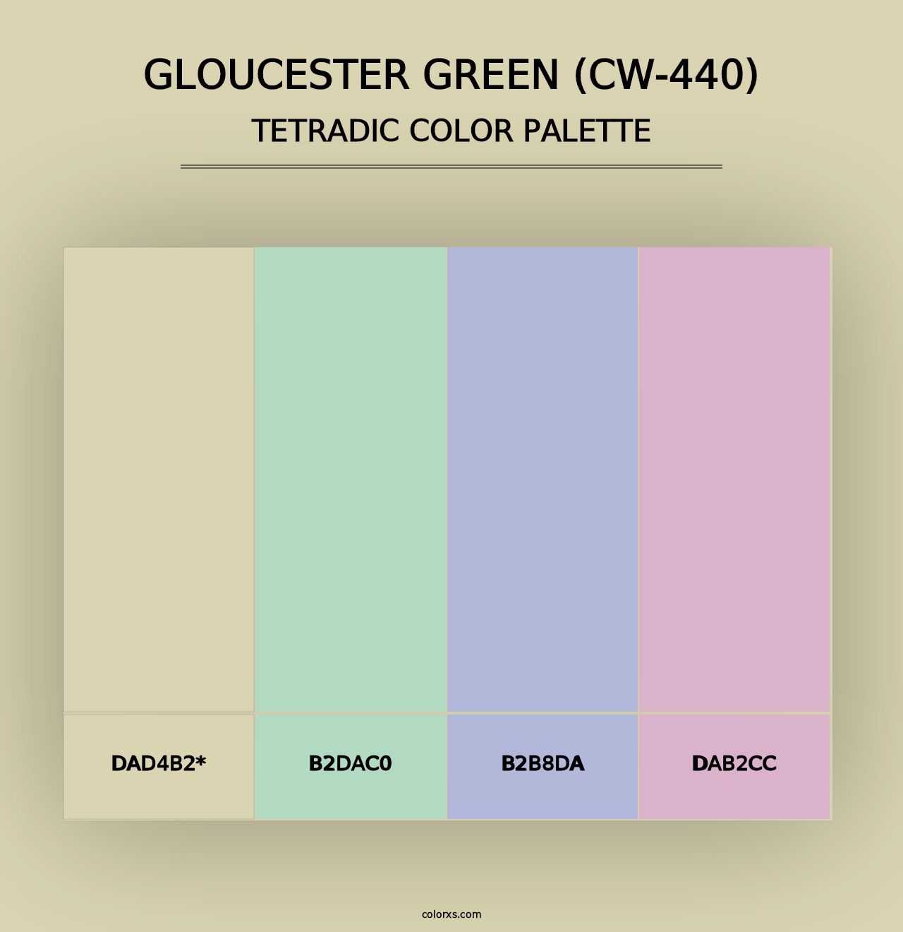 Gloucester Green (CW-440) - Tetradic Color Palette