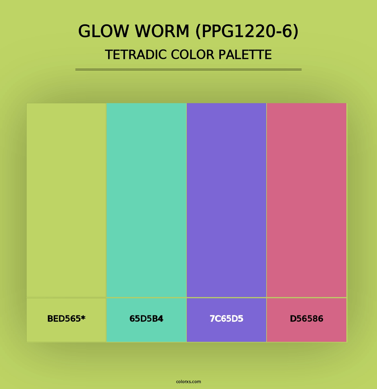 Glow Worm (PPG1220-6) - Tetradic Color Palette