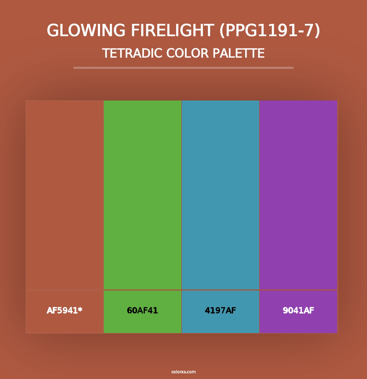 Glowing Firelight (PPG1191-7) - Tetradic Color Palette