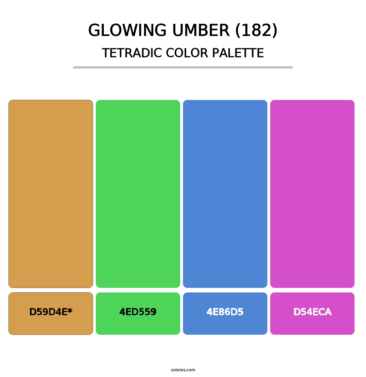 Glowing Umber (182) - Tetradic Color Palette