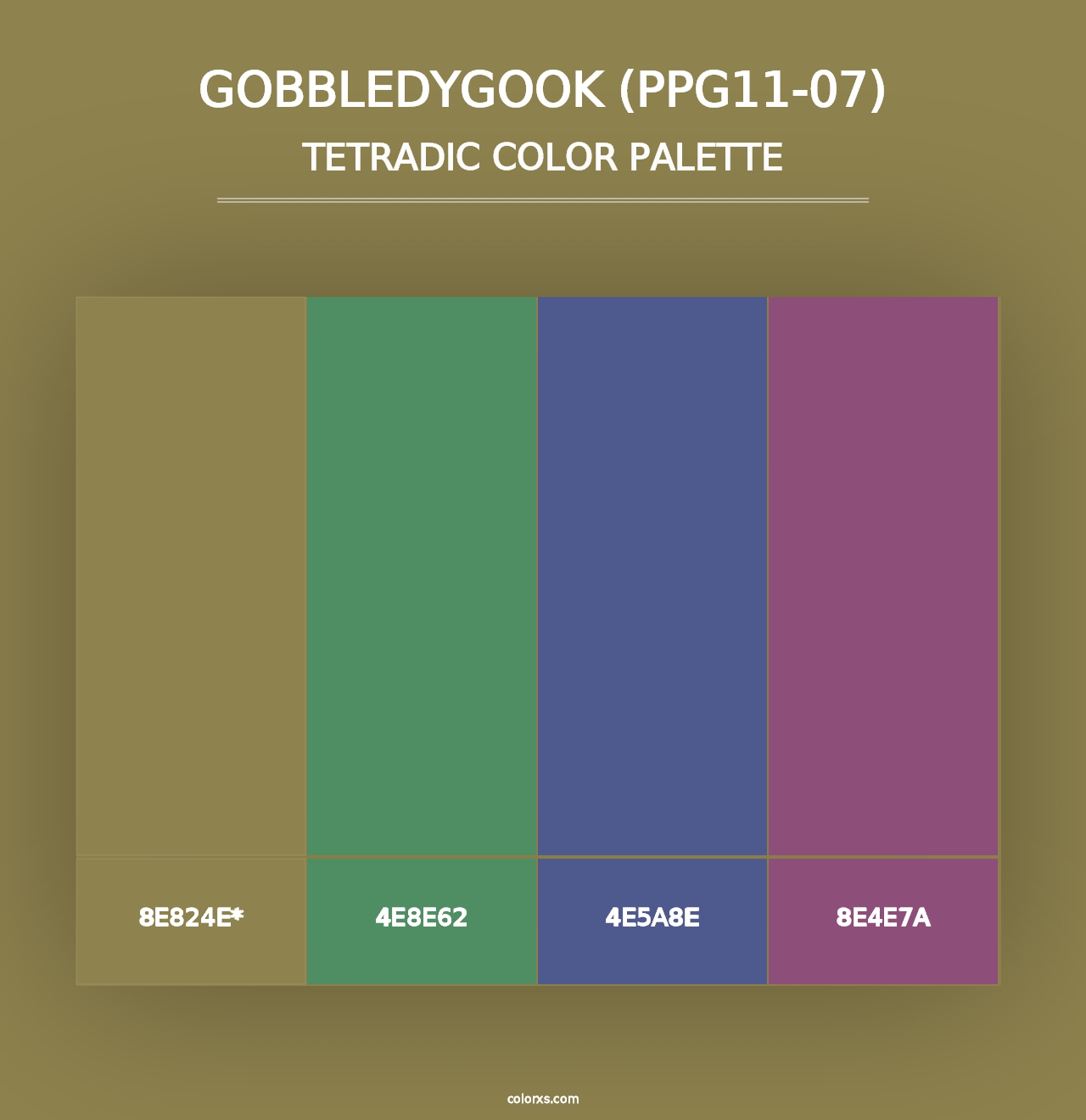 Gobbledygook (PPG11-07) - Tetradic Color Palette