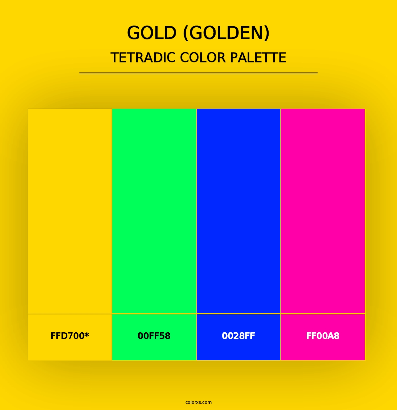 Gold (Golden) - Tetradic Color Palette