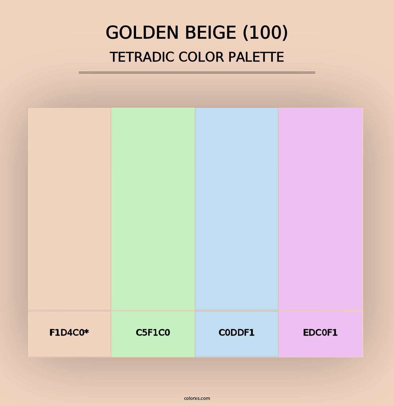 Golden Beige (100) - Tetradic Color Palette