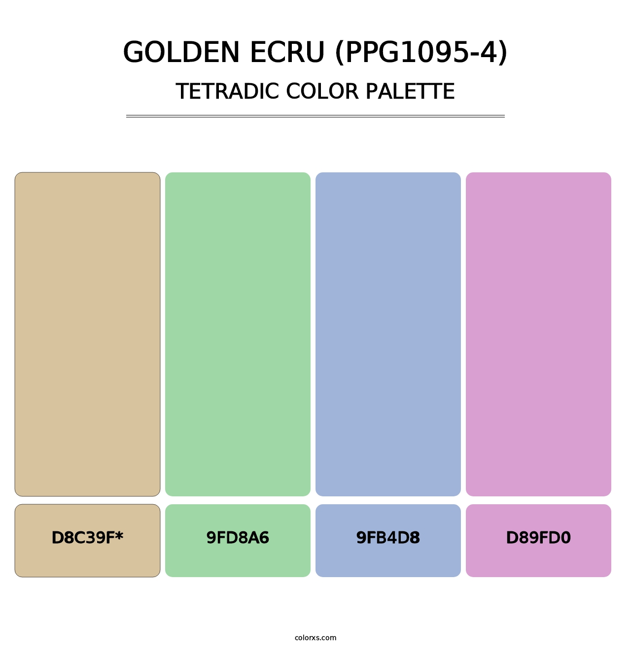 Golden Ecru (PPG1095-4) - Tetradic Color Palette