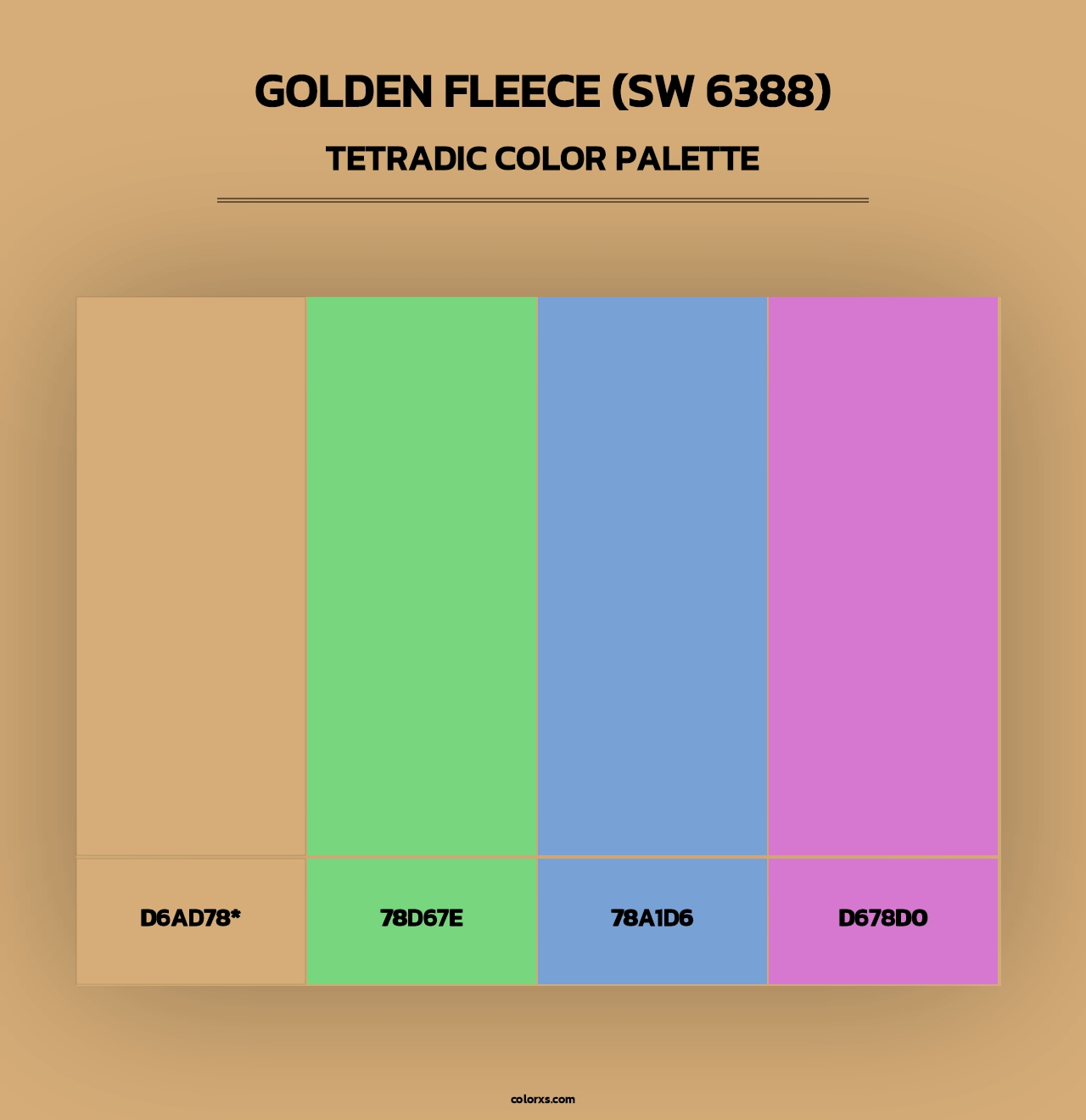 Golden Fleece (SW 6388) - Tetradic Color Palette