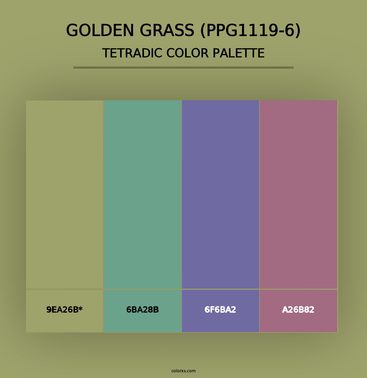 Golden Grass (PPG1119-6) - Tetradic Color Palette