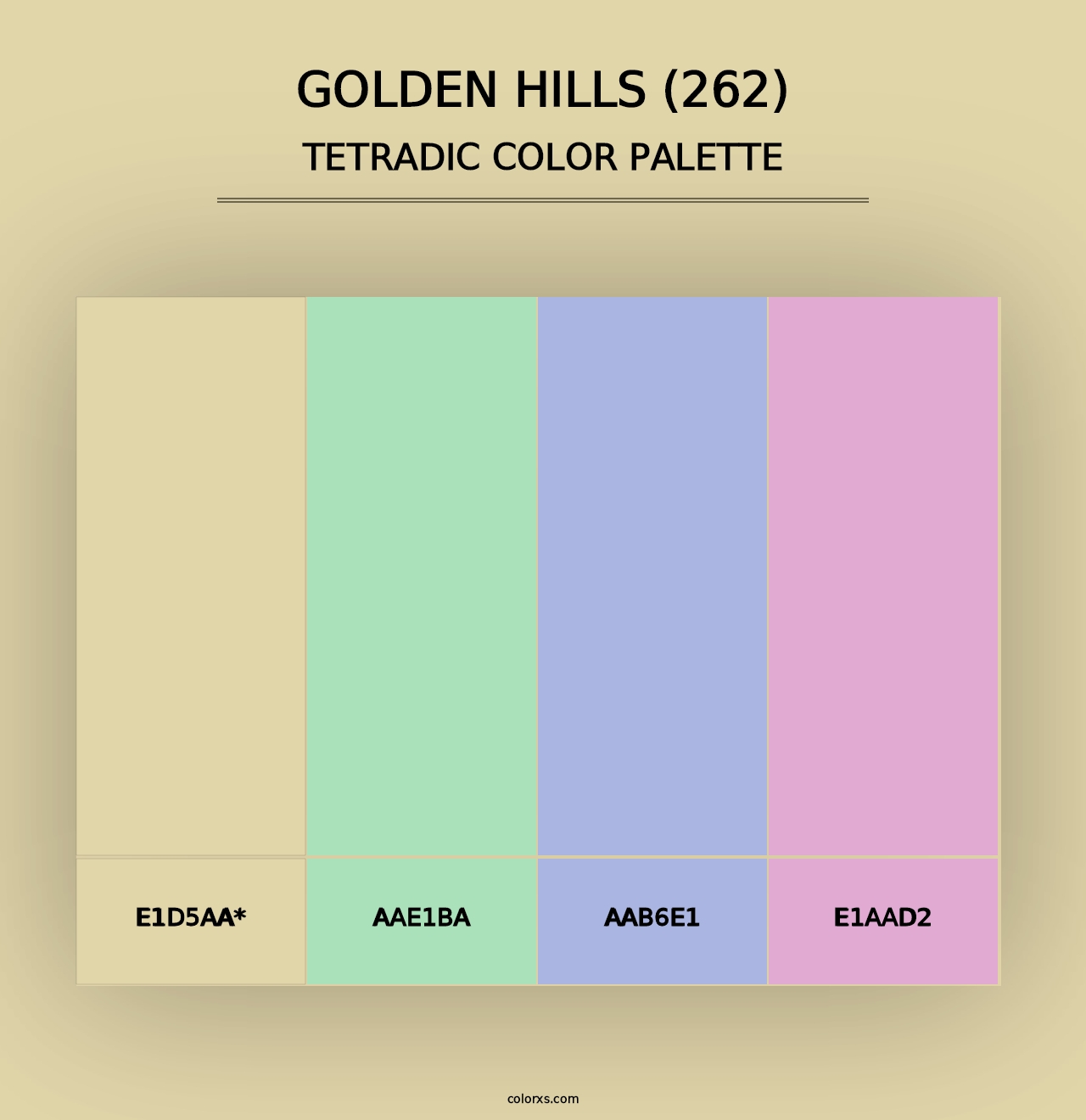 Golden Hills (262) - Tetradic Color Palette