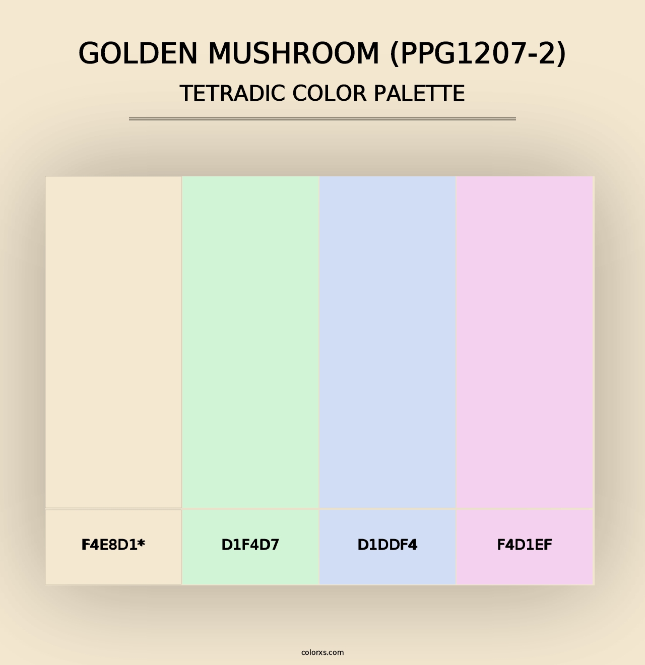 Golden Mushroom (PPG1207-2) - Tetradic Color Palette