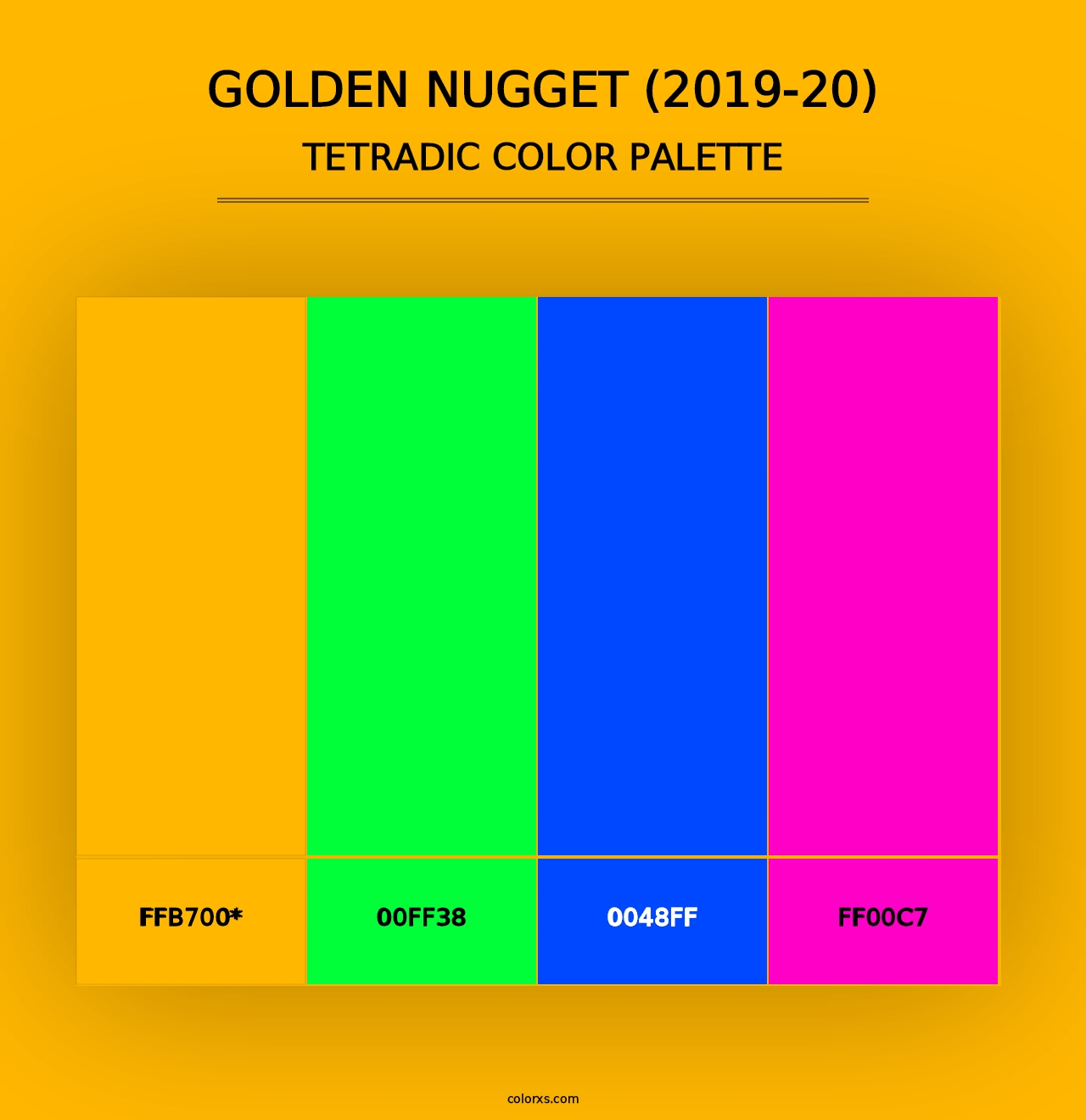 Golden Nugget (2019-20) - Tetradic Color Palette