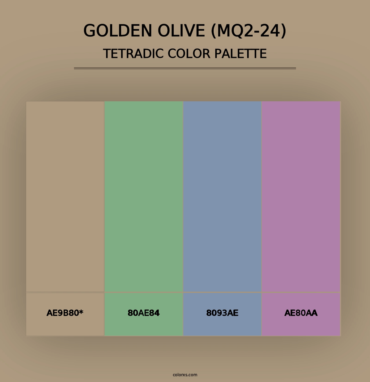 Golden Olive (MQ2-24) - Tetradic Color Palette