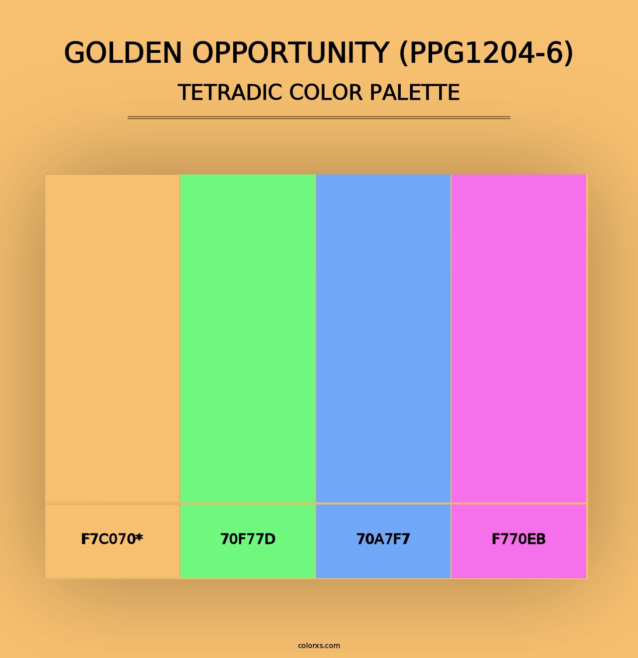 Golden Opportunity (PPG1204-6) - Tetradic Color Palette