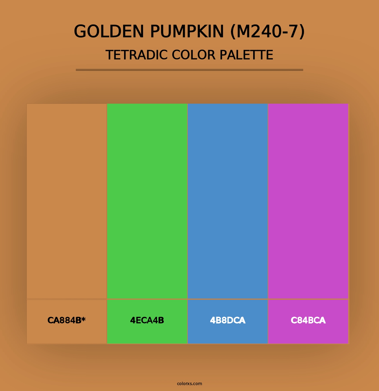 Golden Pumpkin (M240-7) - Tetradic Color Palette