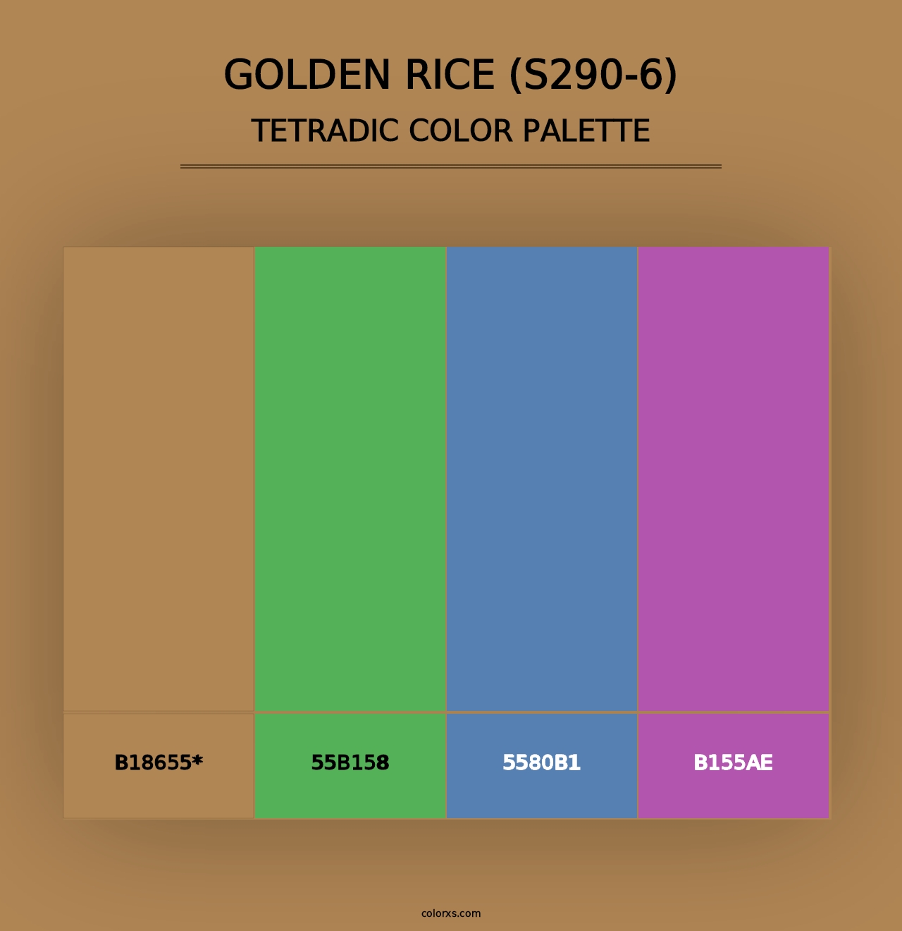 Golden Rice (S290-6) - Tetradic Color Palette