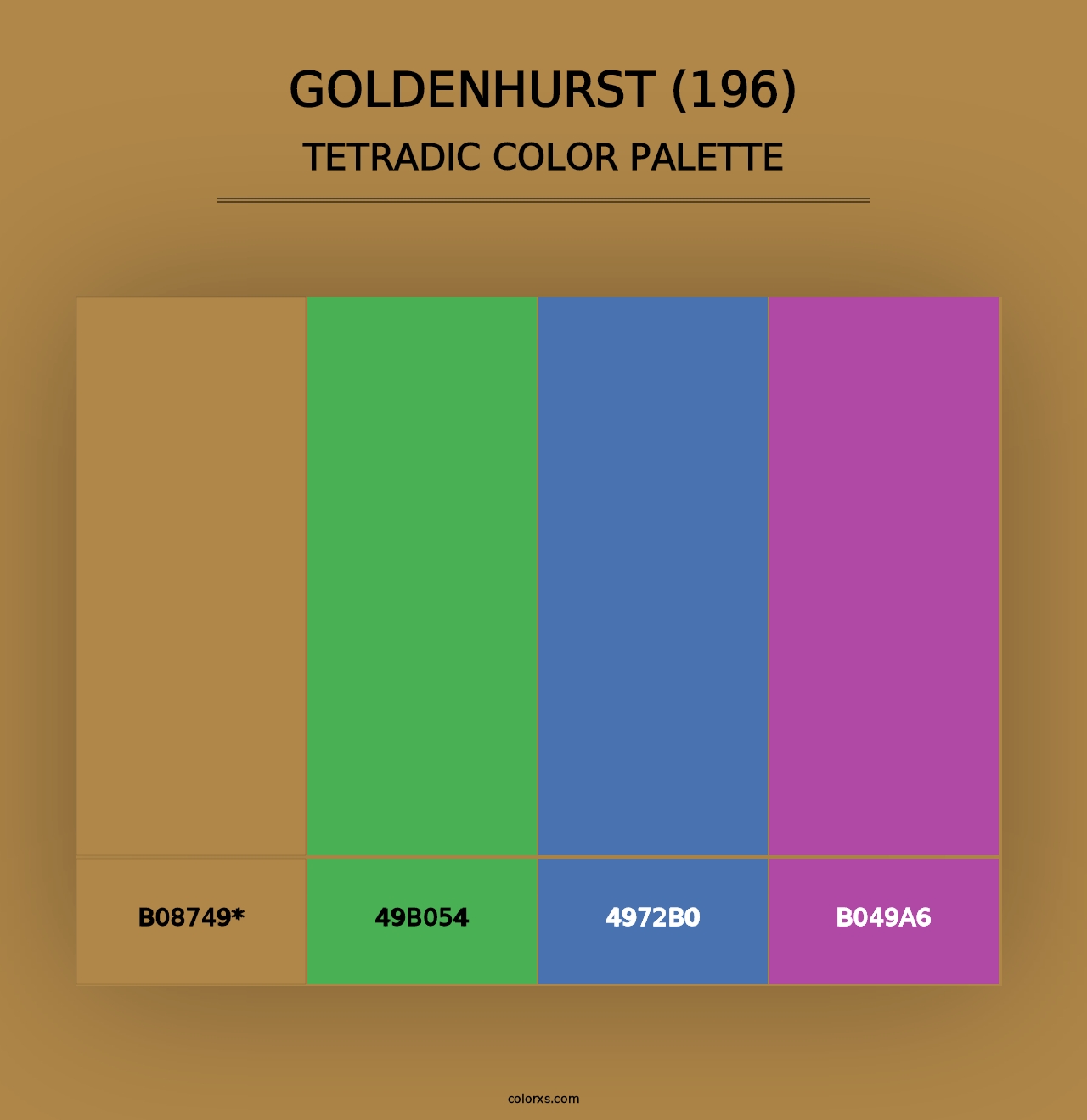 Goldenhurst (196) - Tetradic Color Palette