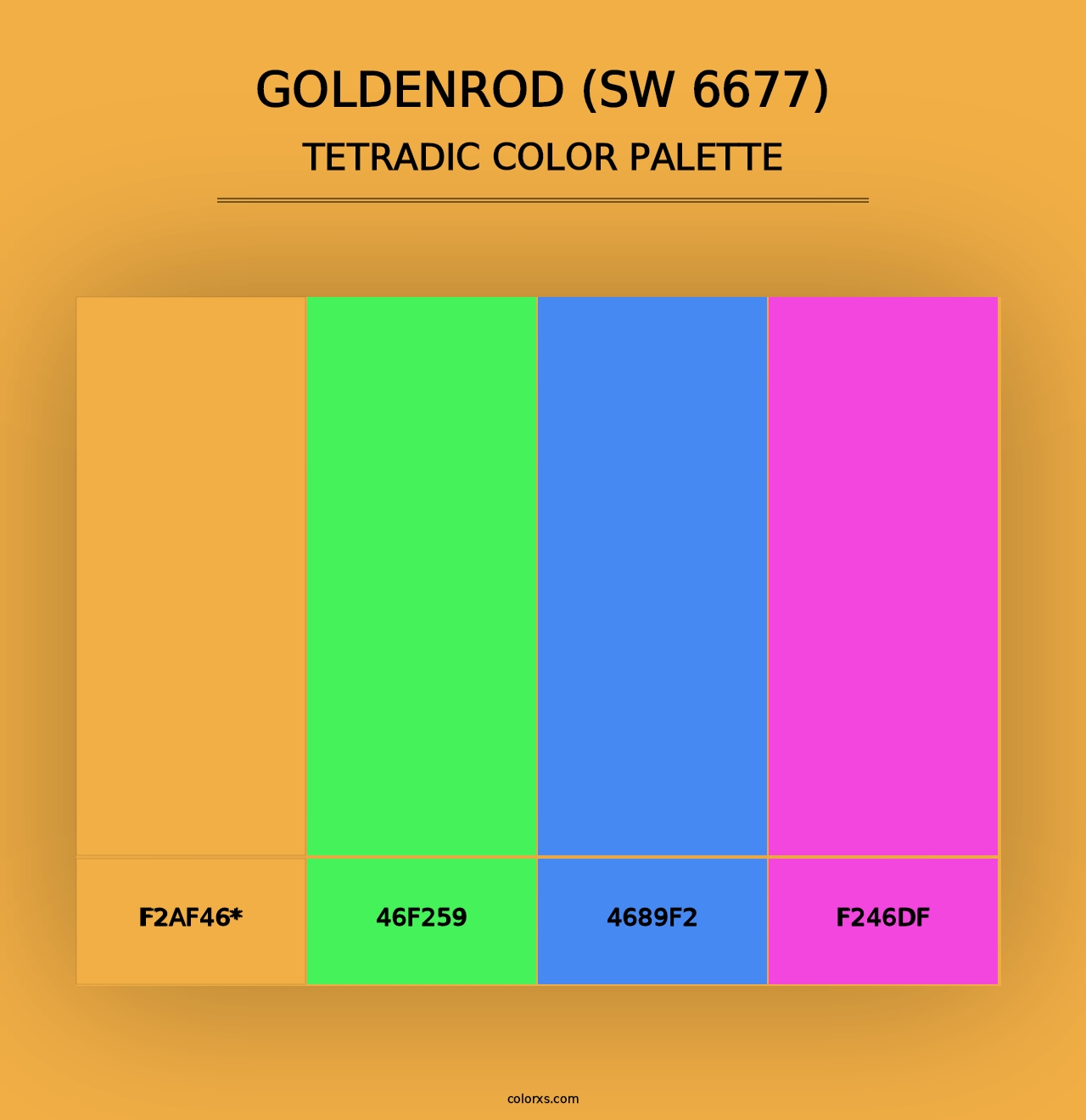 Goldenrod (SW 6677) - Tetradic Color Palette