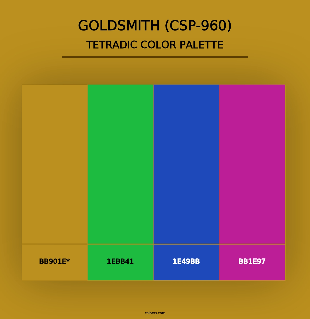 Goldsmith (CSP-960) - Tetradic Color Palette