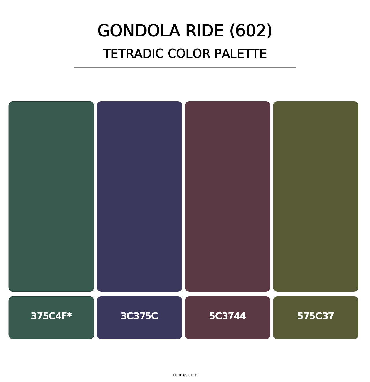 Gondola Ride (602) - Tetradic Color Palette