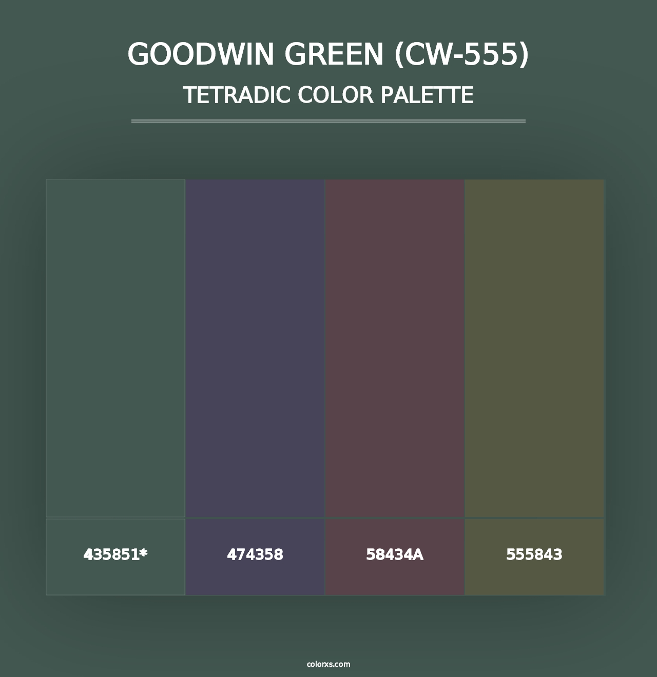 Goodwin Green (CW-555) - Tetradic Color Palette