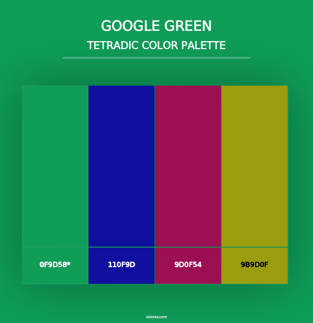 Google Green - Tetradic Color Palette