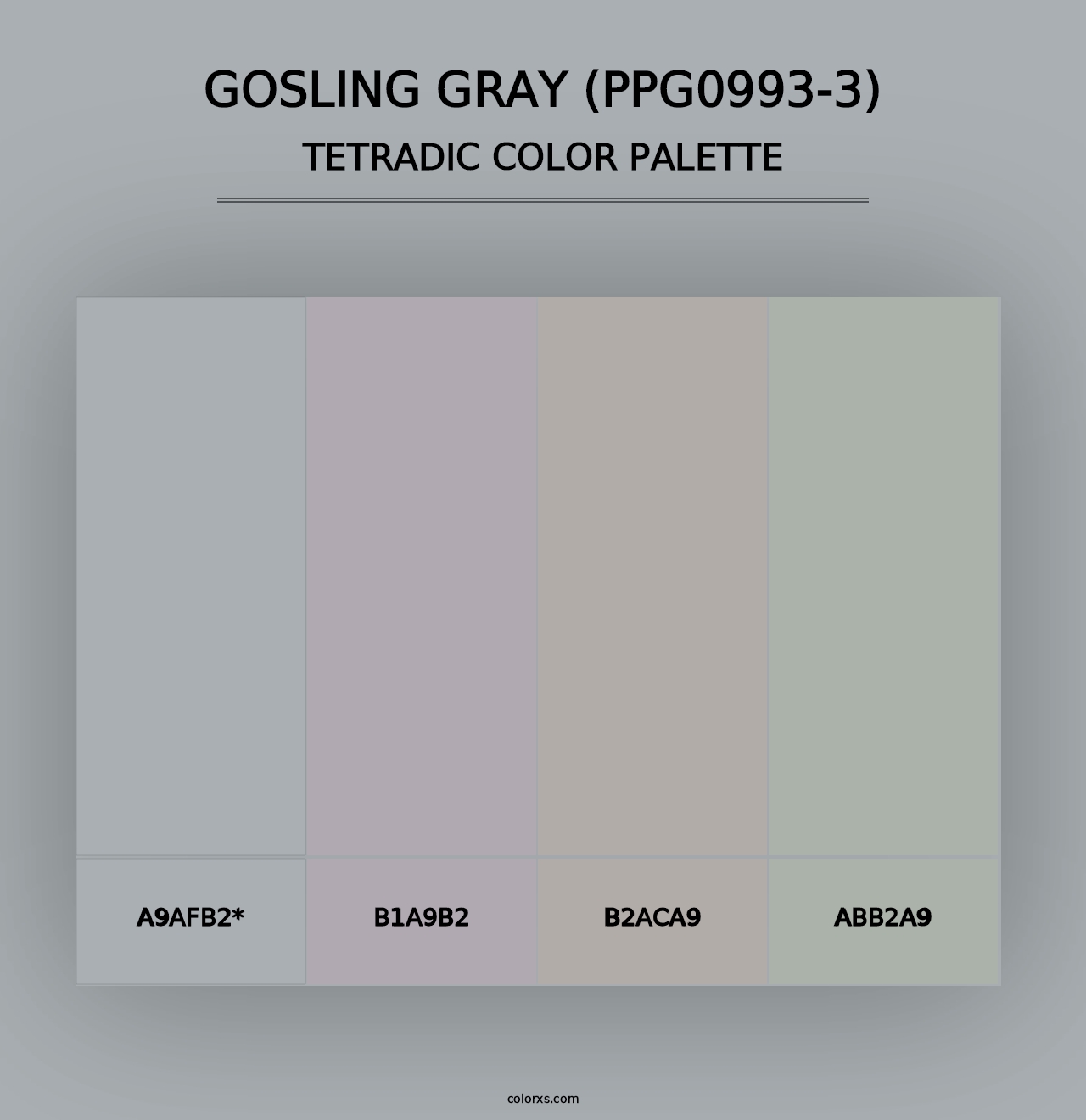 Gosling Gray (PPG0993-3) - Tetradic Color Palette