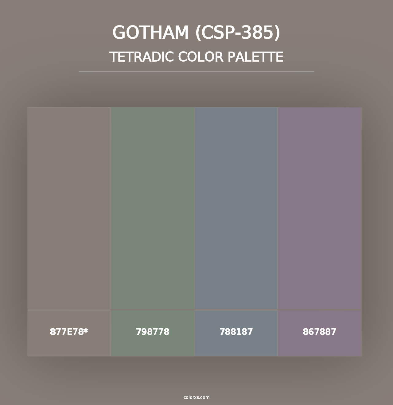 Gotham (CSP-385) - Tetradic Color Palette