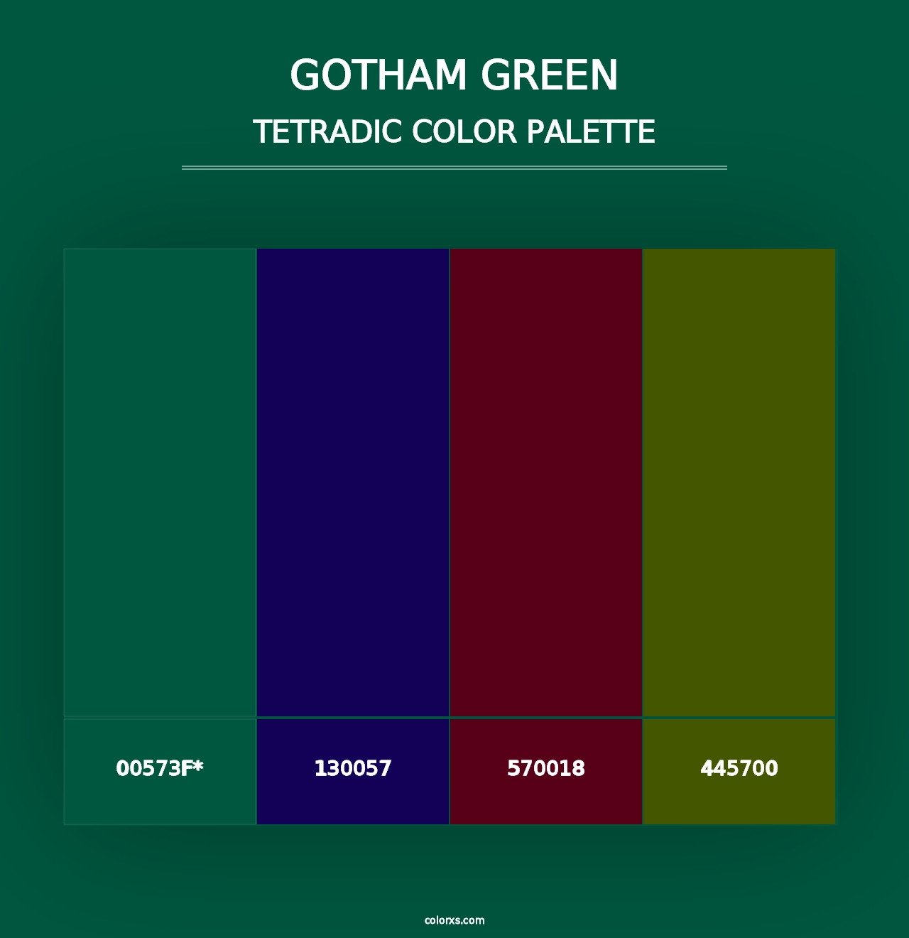 Gotham Green - Tetradic Color Palette