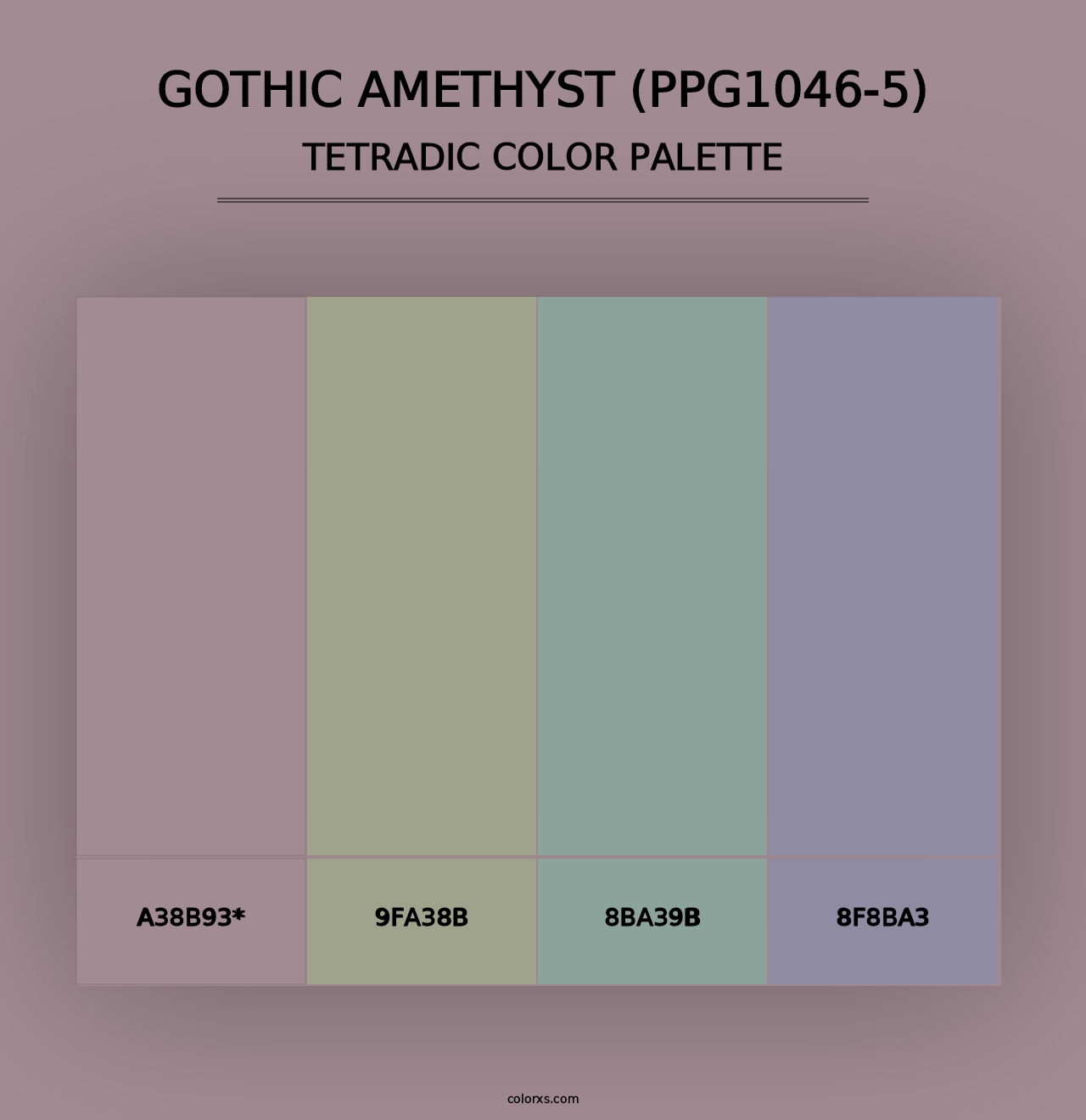 Gothic Amethyst (PPG1046-5) - Tetradic Color Palette