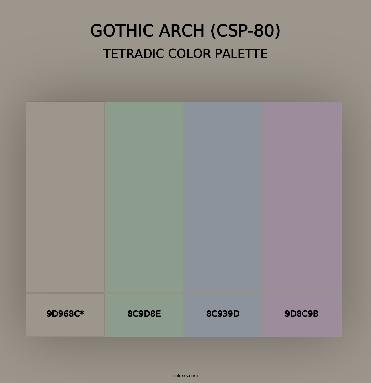 Gothic Arch (CSP-80) - Tetradic Color Palette