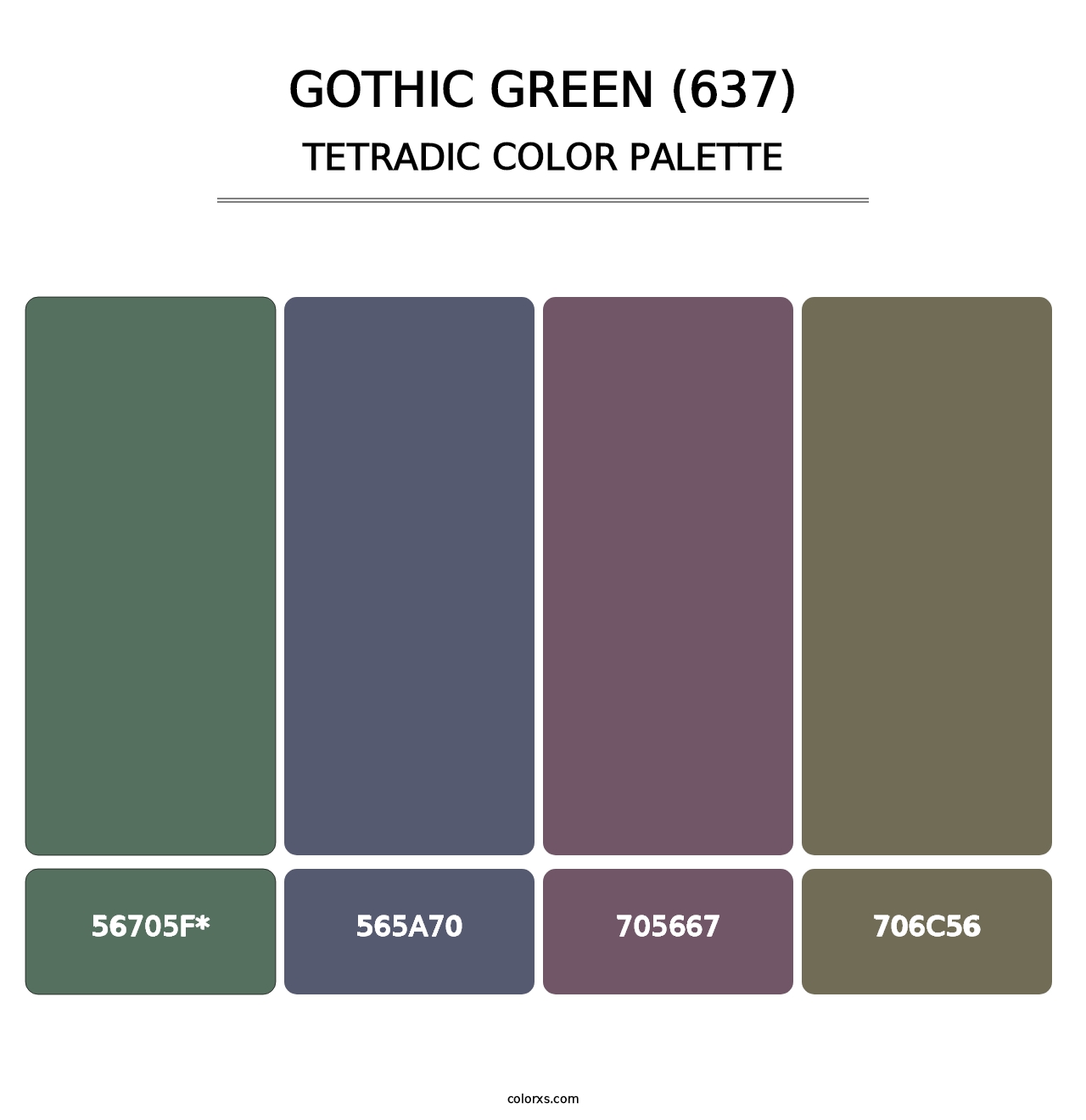 Gothic Green (637) - Tetradic Color Palette