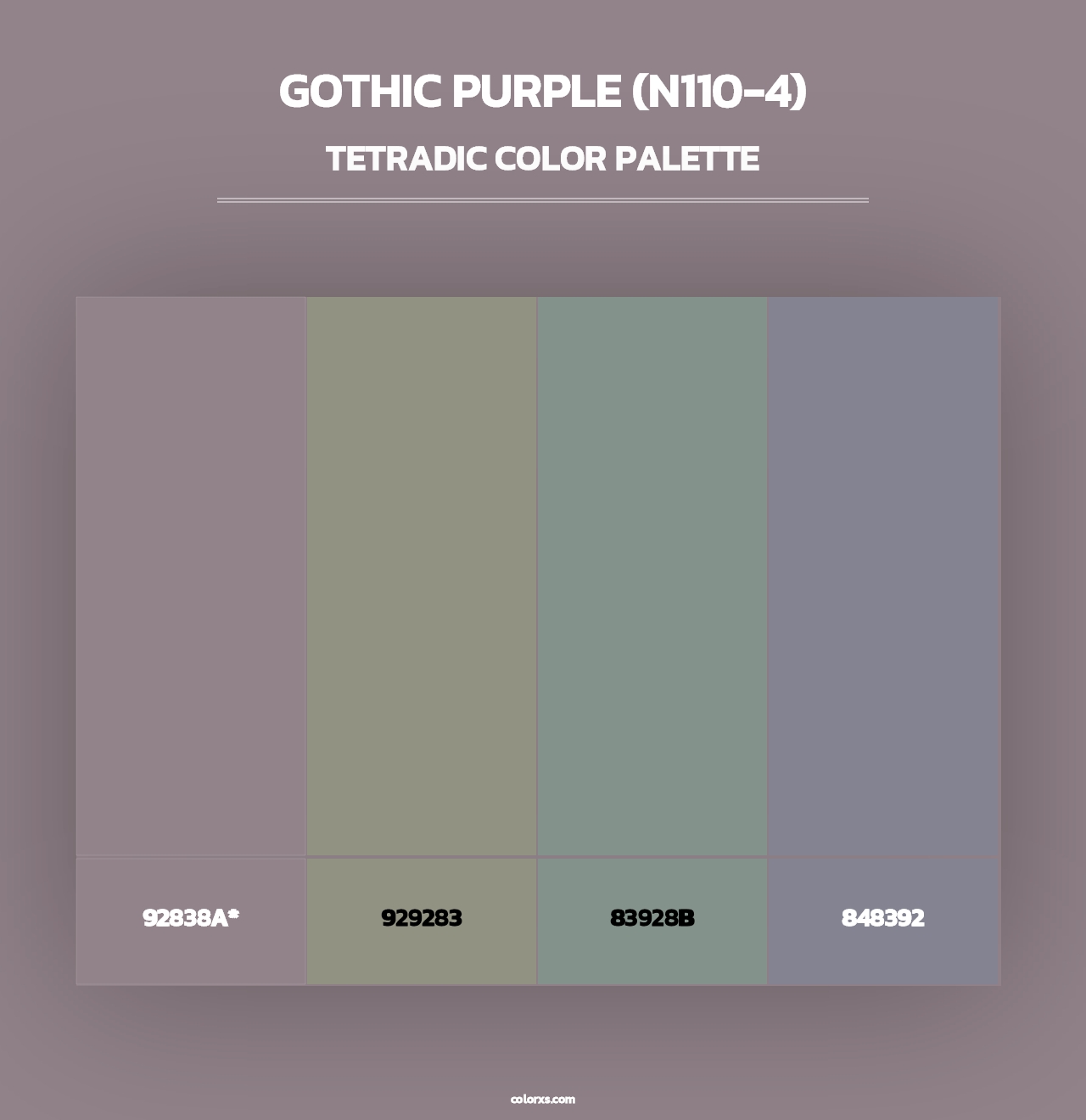 Gothic Purple (N110-4) - Tetradic Color Palette