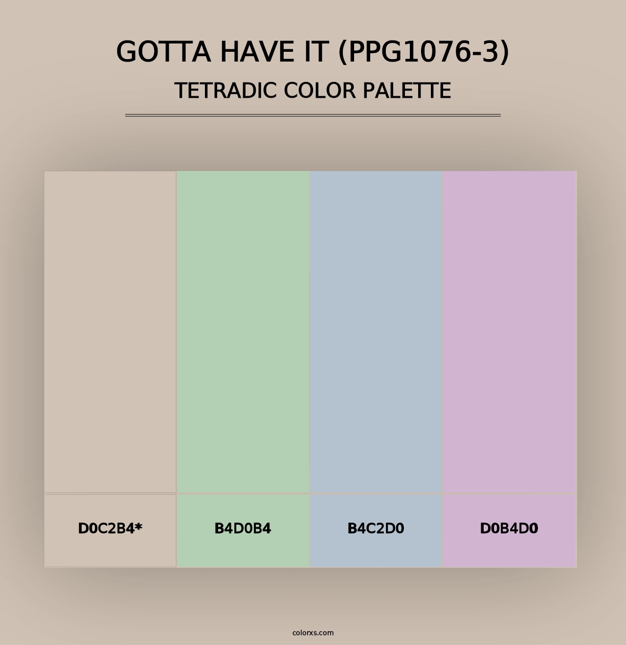 Gotta Have It (PPG1076-3) - Tetradic Color Palette