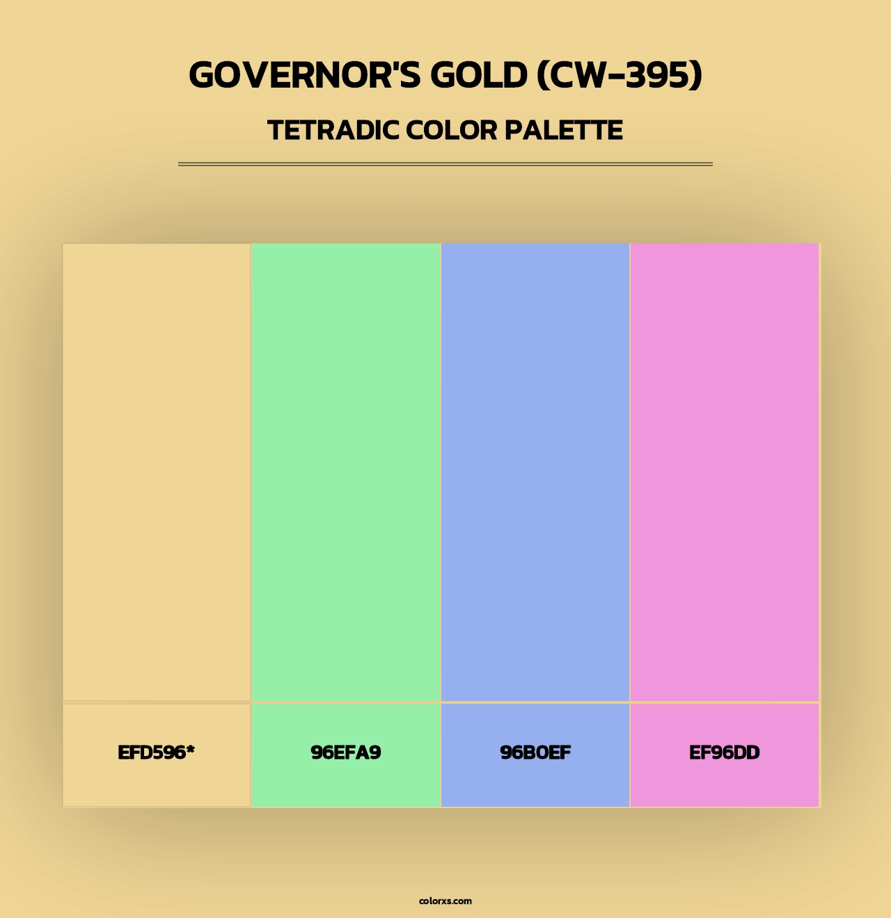 Governor's Gold (CW-395) - Tetradic Color Palette