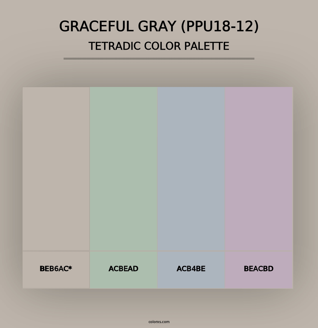 Graceful Gray (PPU18-12) - Tetradic Color Palette