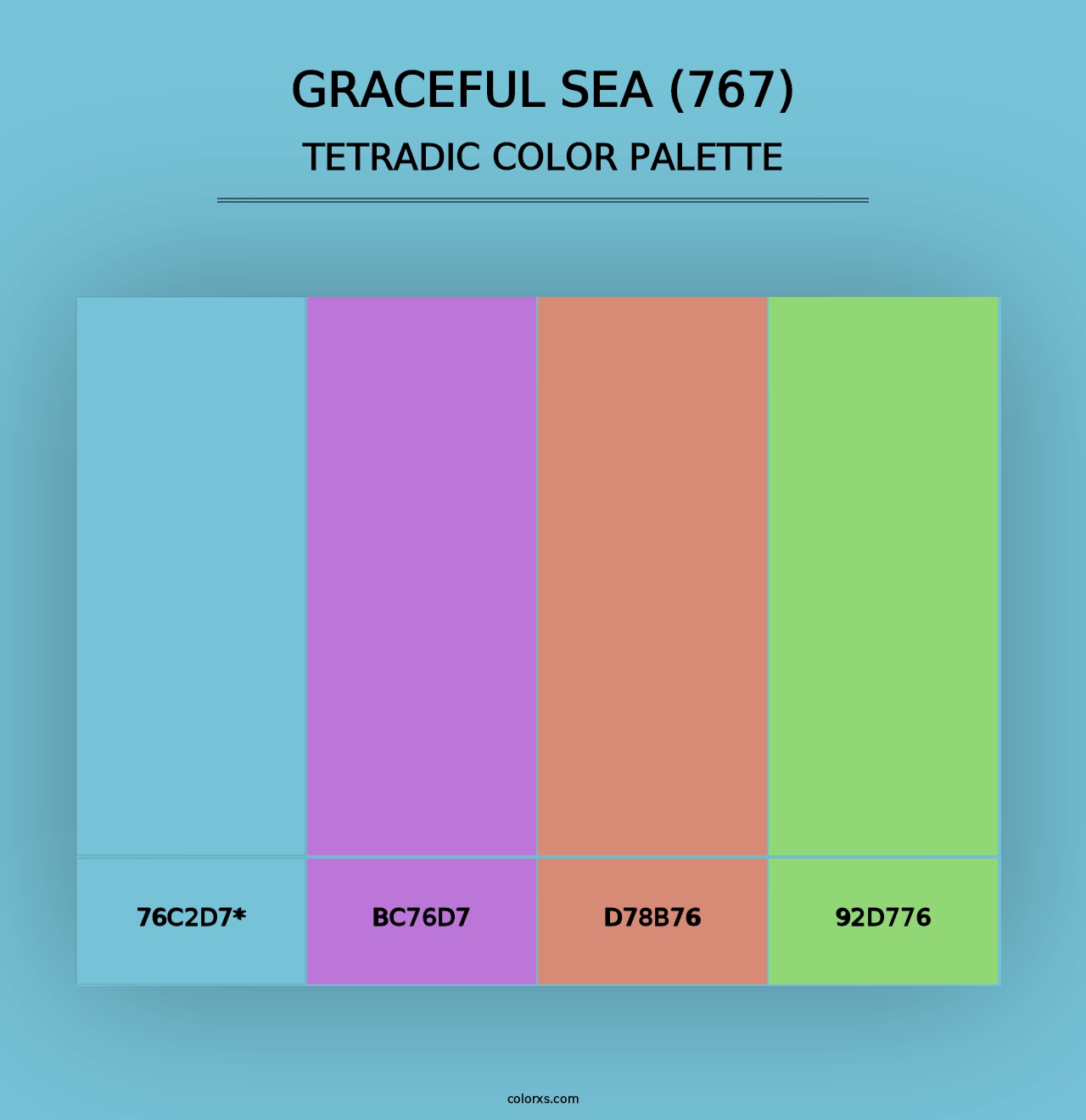 Graceful Sea (767) - Tetradic Color Palette