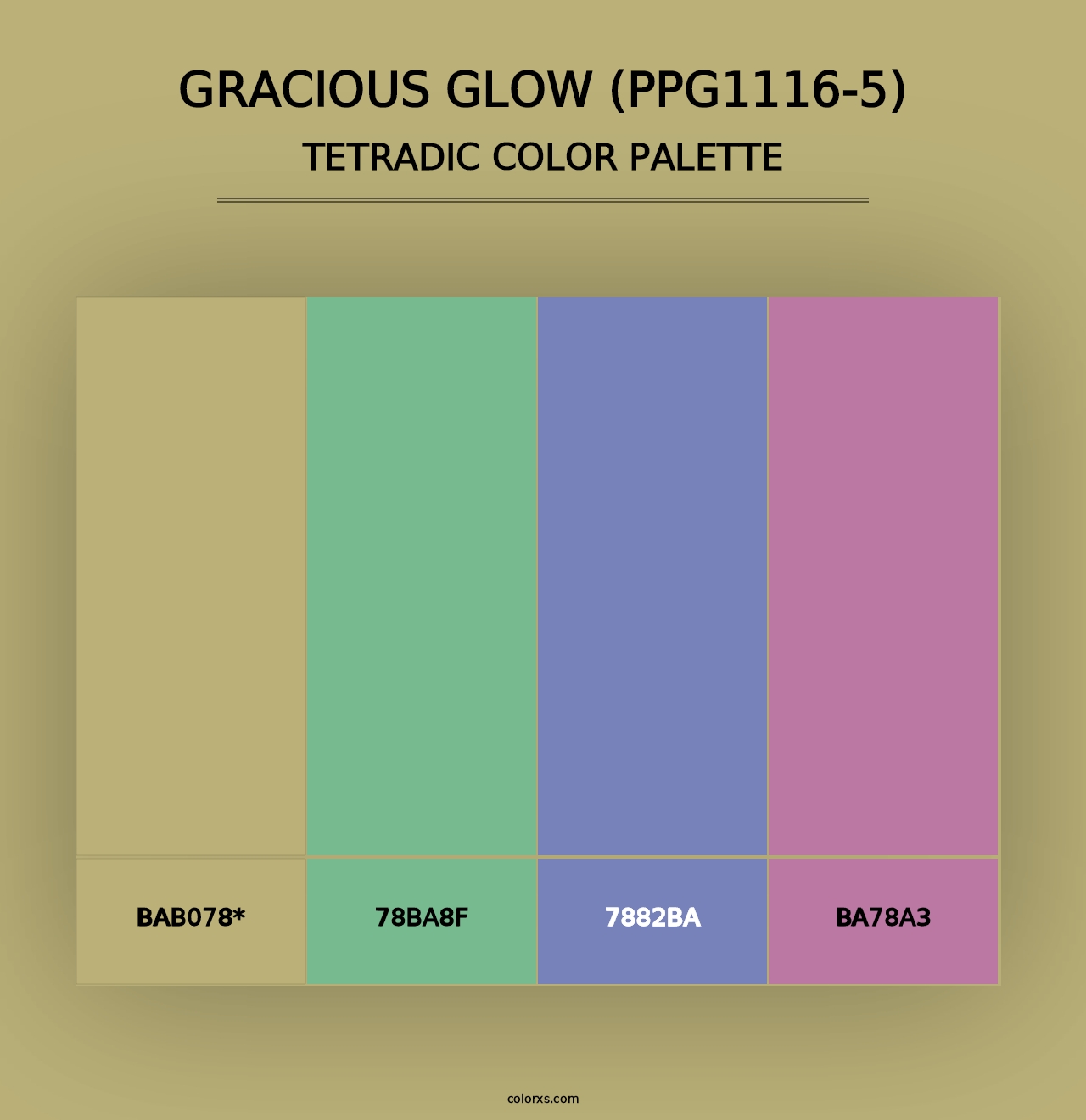 Gracious Glow (PPG1116-5) - Tetradic Color Palette