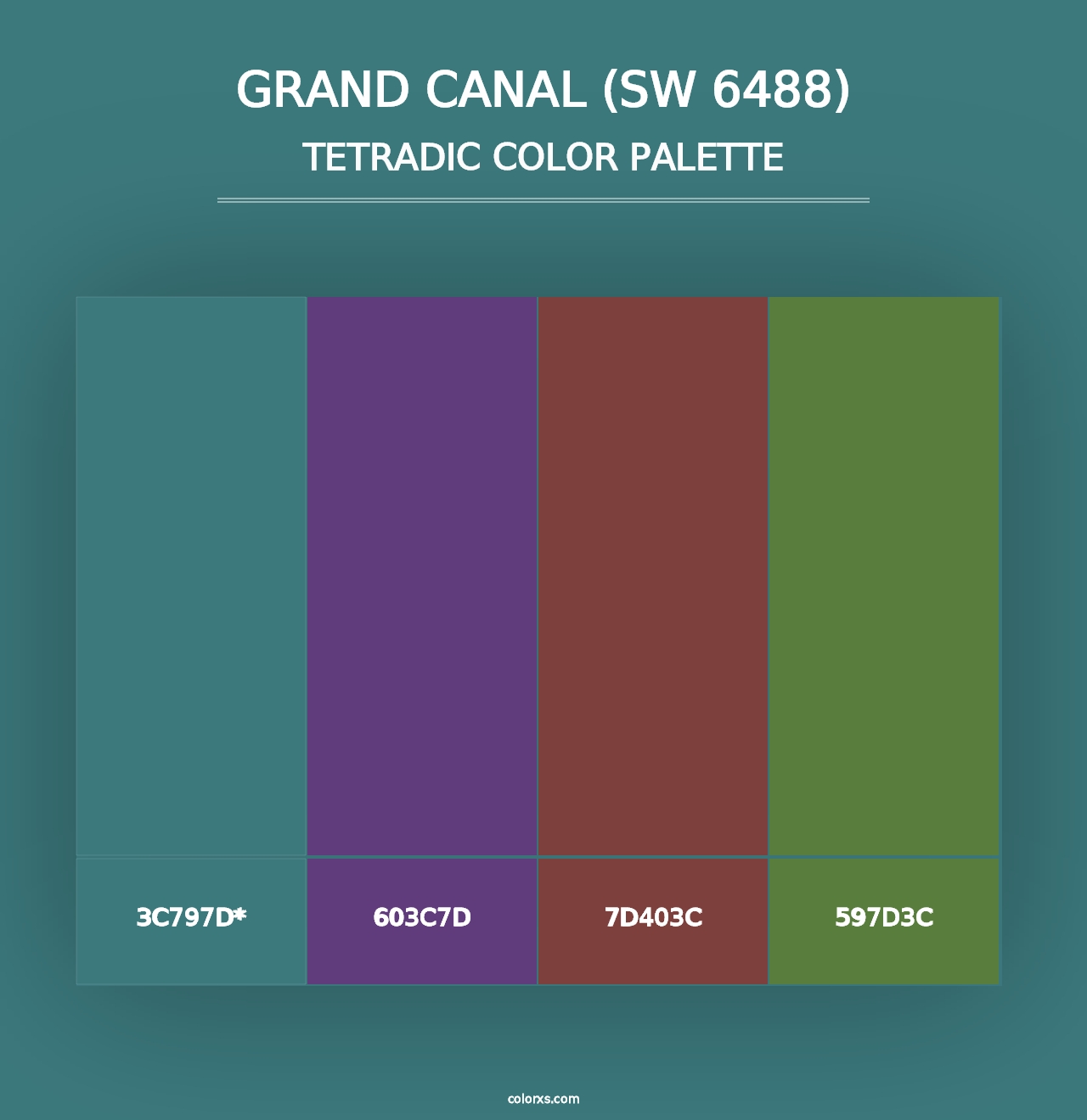 Grand Canal (SW 6488) - Tetradic Color Palette