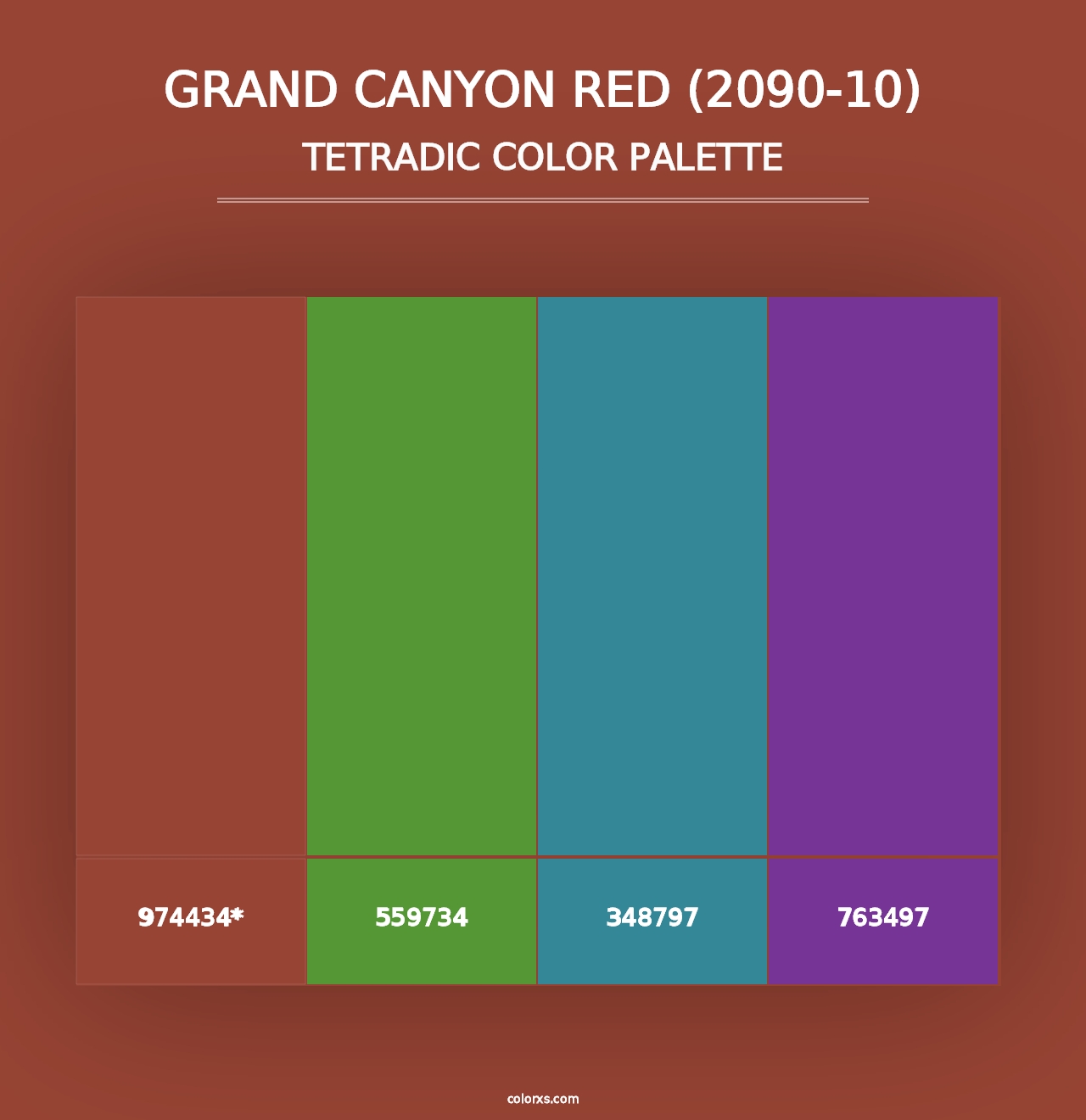 Grand Canyon Red (2090-10) - Tetradic Color Palette